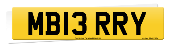 Registration number MB13 RRY
